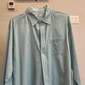 Blue and Orange Button Up Long Sleeve Shirt